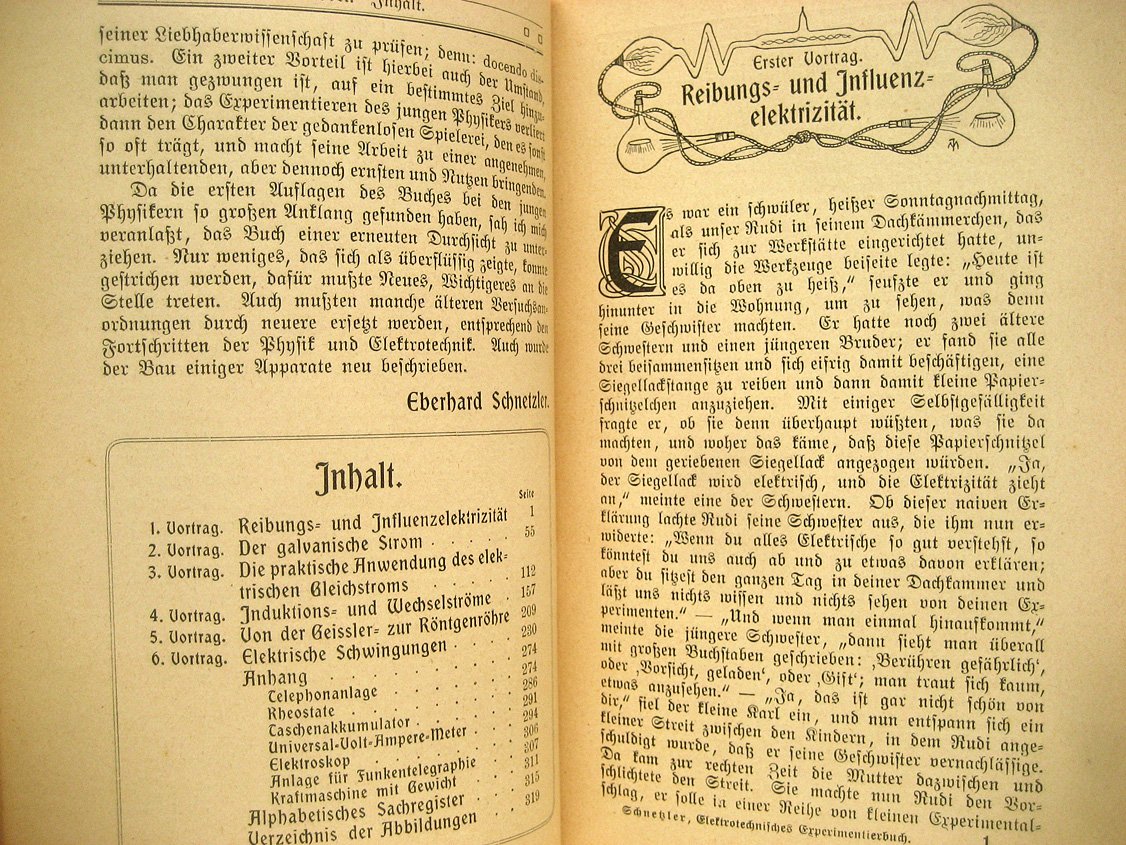 Schnetzler E. Elektrotechnisches Experimentierbuch (Эксперименты по электричеству).