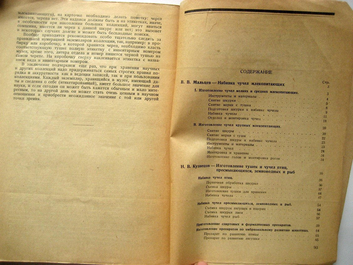 Мальцев В., Кузнецов Н., Туров С. Препарирование животных для музейной экспозиции.