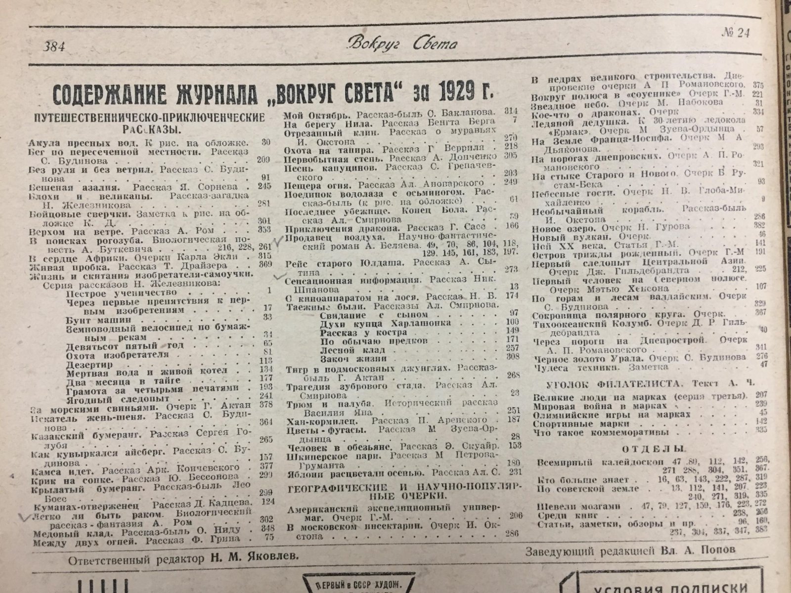 «Вокруг света» №1–24 за 1929 год — полный годовой комплект (Земля и Фабрика, ЗиФ). Полная подшивка