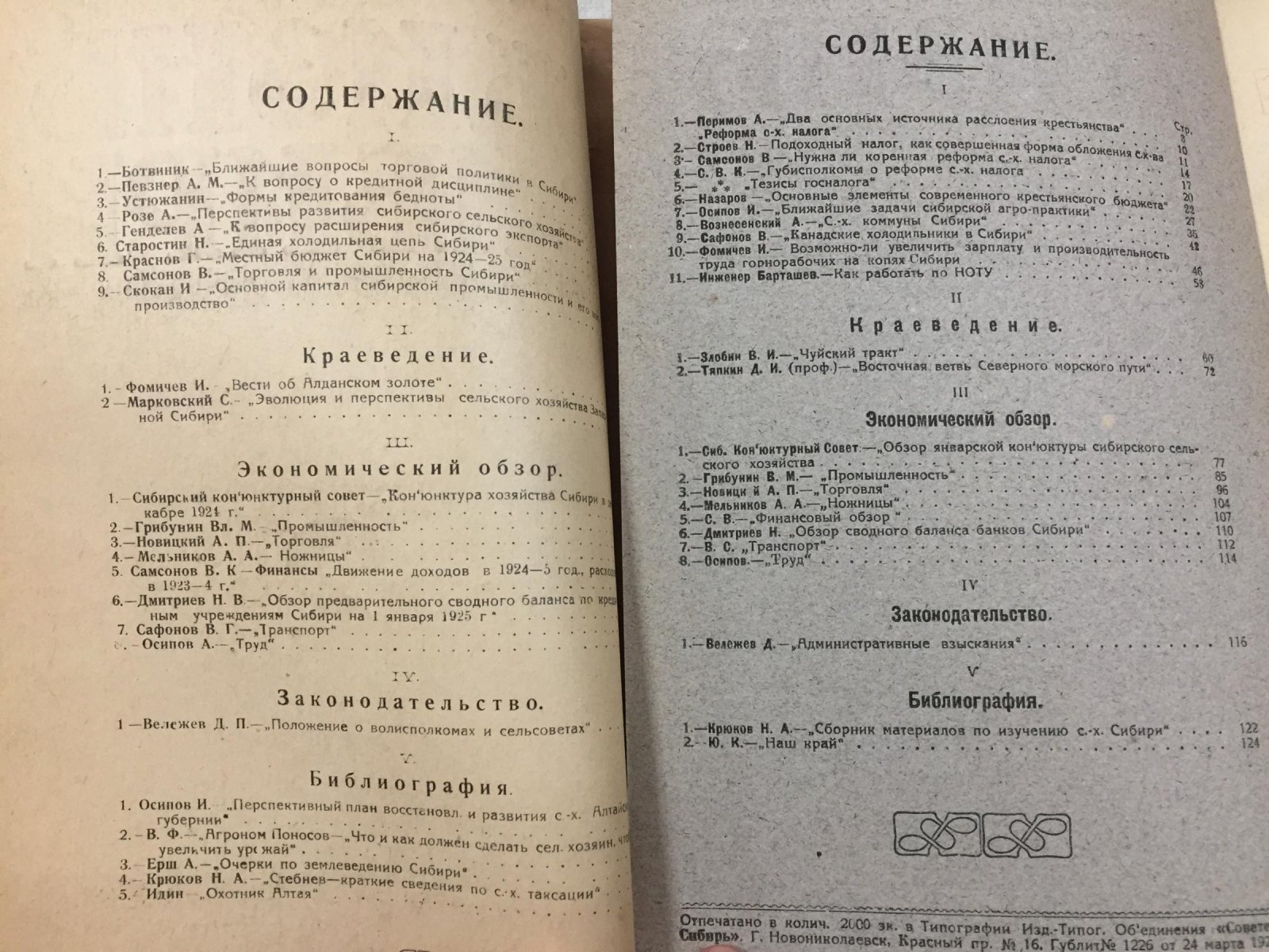 «Жизнь Сибири» — ежемесячный журнал политики, экономики и краеведения (комплект №1–5 за 1925 год)