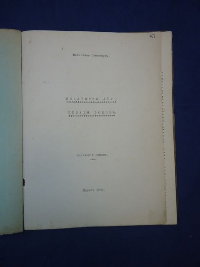 Последнее лето Цезаря Ионова. Маленький роман