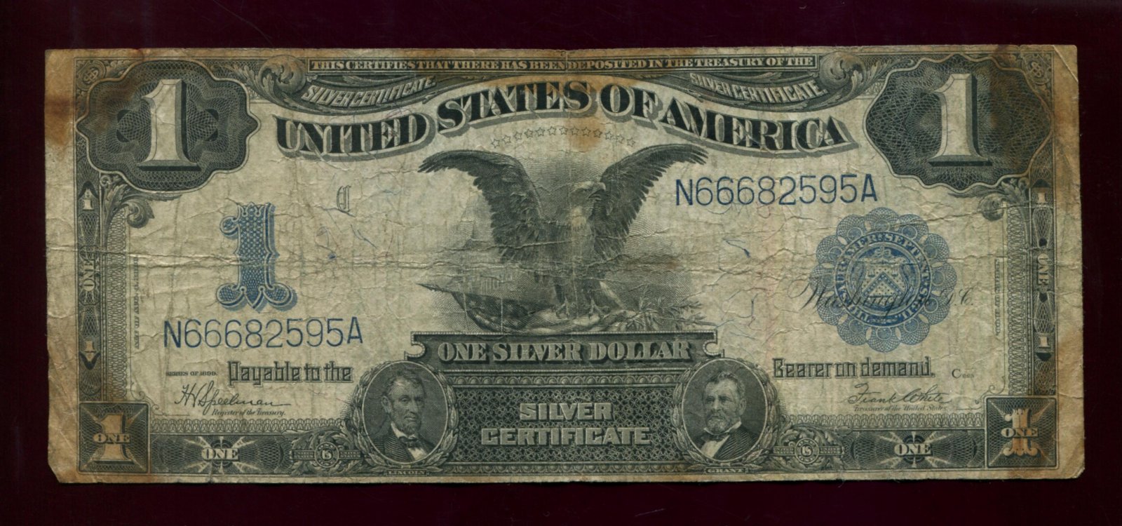 Бона США «1 доллар» — серебряный сертификат, 1899 г., 18,6×7,8 см