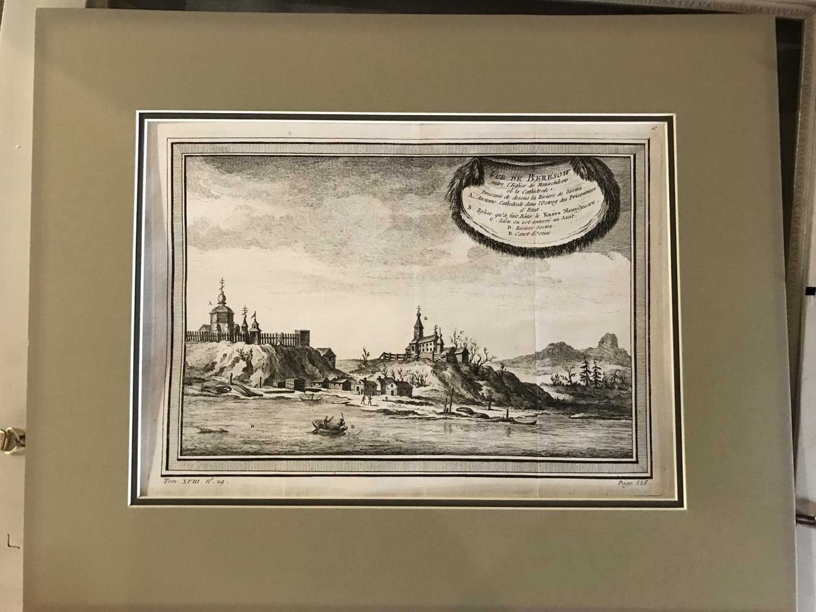 Гравюра Тобиаса Кенигсфельса «Город Берёзов в 1740 году» — медная гравюра из Амстердама (1779)