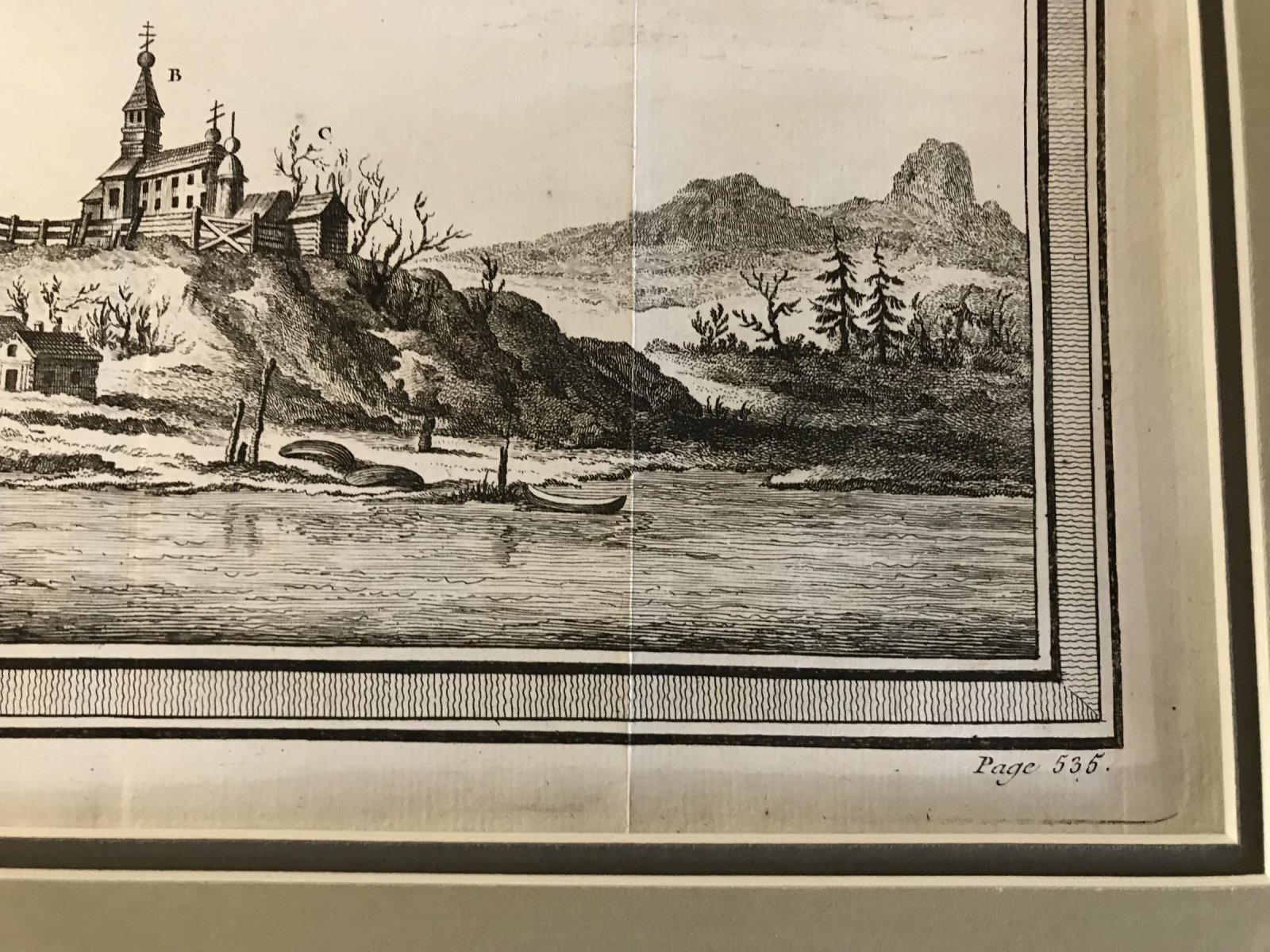 Гравюра Тобиаса Кенигсфельса «Город Берёзов в 1740 году» — медная гравюра из Амстердама (1779)
