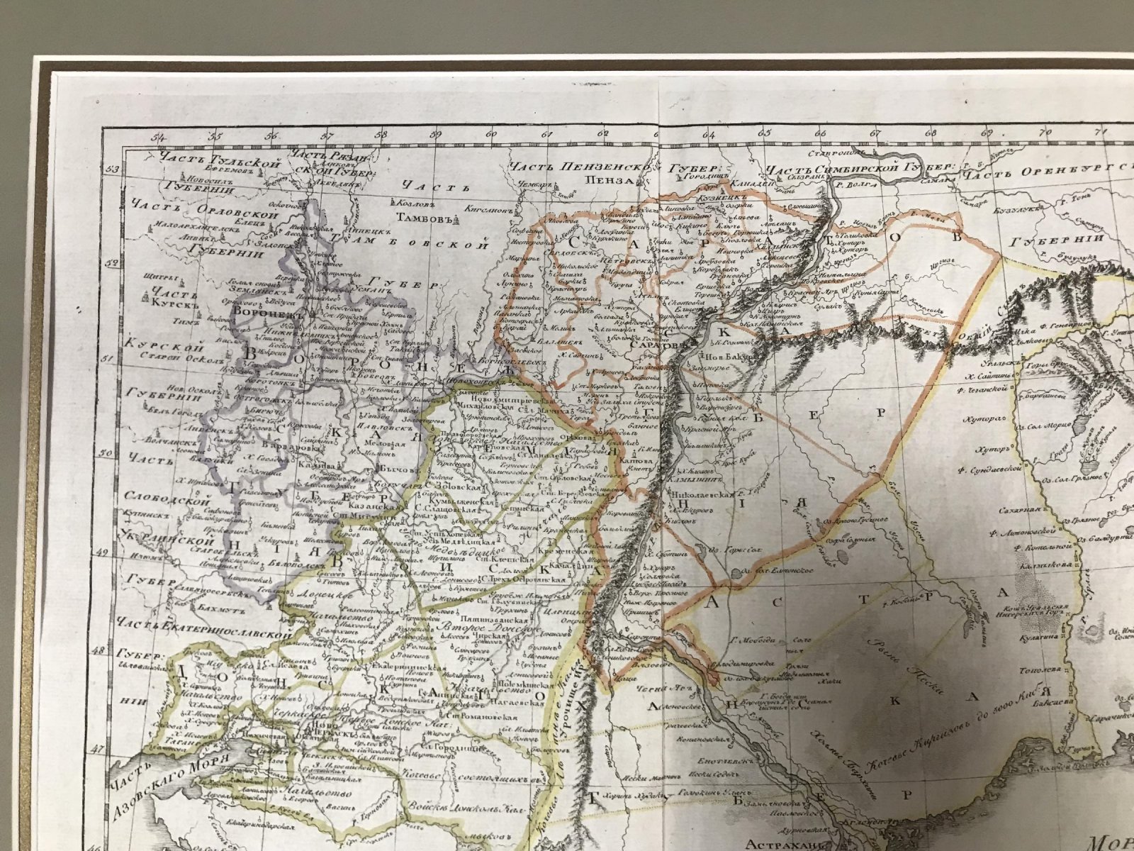 Карта губерний Воронежской, Саратовской, Астраханской и Земли Войска Донского (атлас Российской Империи, 1807)