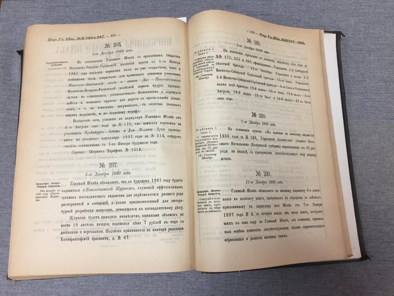 Приказы по Военному ведомству № 1 - 443 за 1900 г. Циркуляры Главного Штаба № 1 - 401