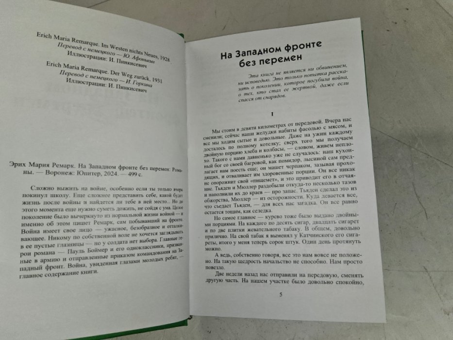 Ремарк Э. На западном фронте без перемен.
