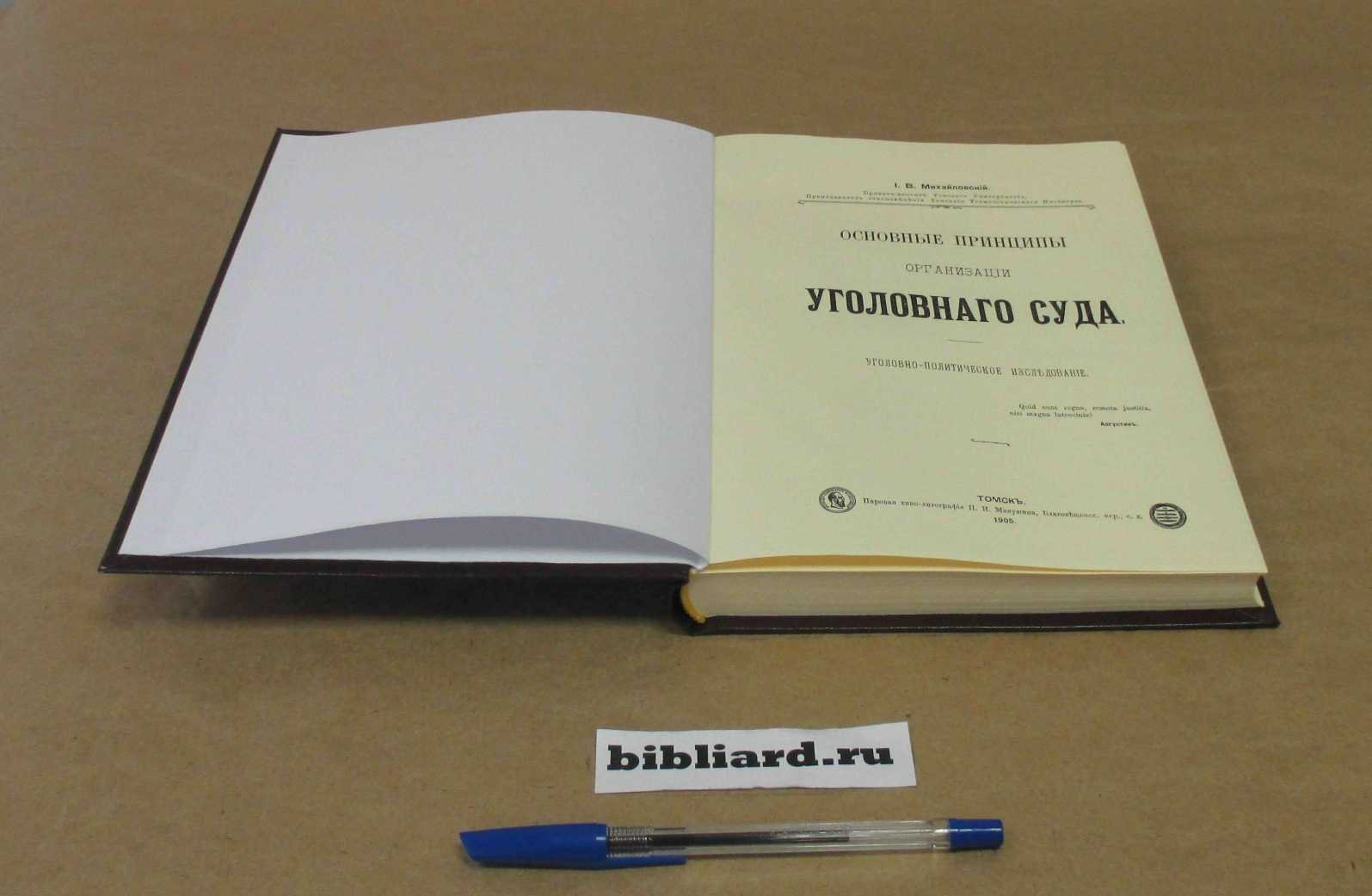 Михайловский И.В. Основные принципы организации уголовного суда: Уголовно-политическое исследование.