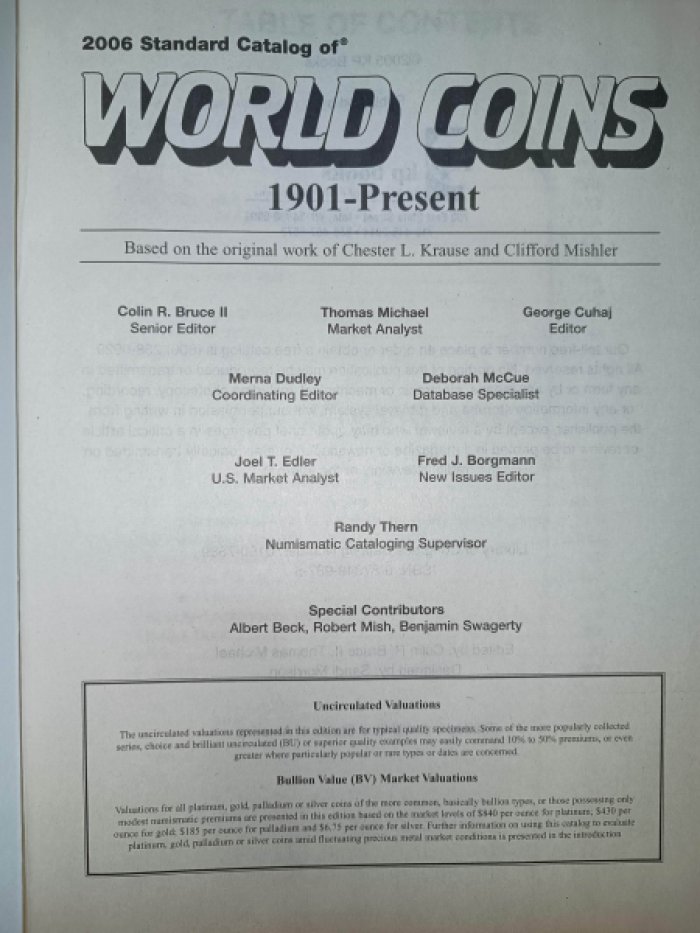 Colin R. Bruce II, Senior Editor. World coins Standard Catalog - 2006. 33-rd edition. Монеты мира. Каталог.