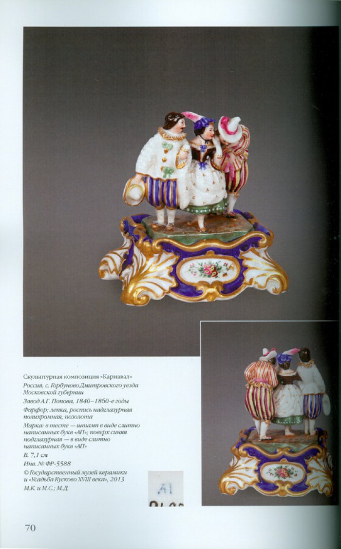 Антология русского фарфора XVIII- начала XX века. Т. 6 ч. 10 Фарфоровая скульптура завода А.Г.Попова.