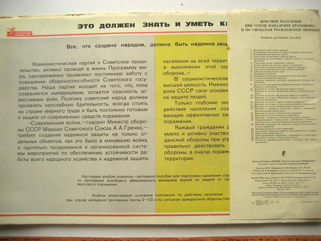 Действия населения при угрозе нападения противника и по сигналам гражданской обороны. Альбом наглядных пособий (плакатов)
