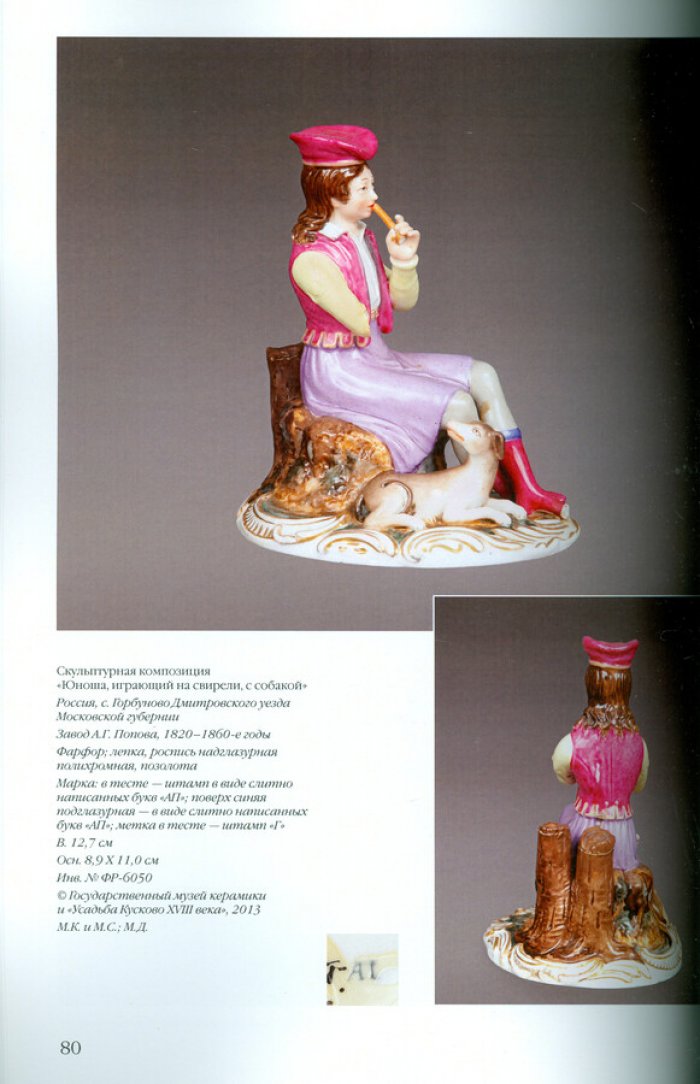 Антология русского фарфора XVIII- начала XX века. Т. 6 ч. 9 Фарфоровая скульптура завода А.Г.Попова.