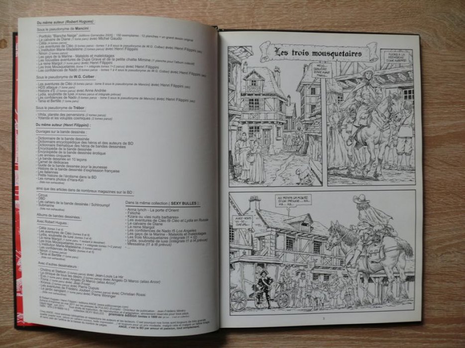 Filippini  Mancuni Филиппини Генри Манчини ( Роберт Хьюджес). Оригинальный рисунок художника на порнокомиксе Les Trois Mousquetaires Integrale ( tomes 1 et 2) Три мушкетера.