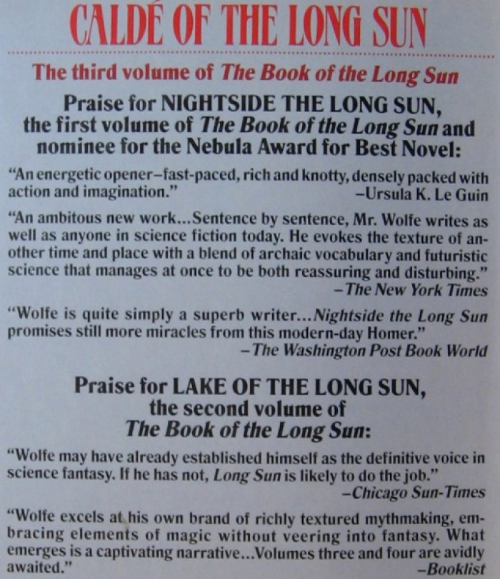 Wolfe, Gene. Calde of the Long Sun.