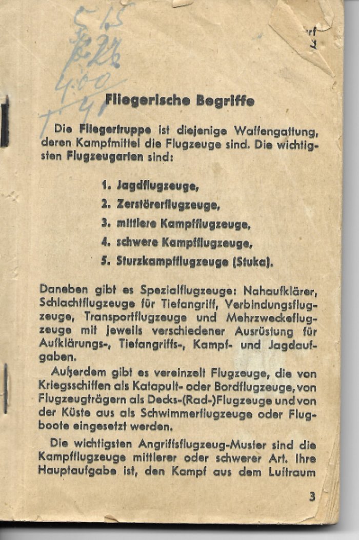 официальная публикация вермахта / Luftwaffe. Erkennung von Flugzeugen.