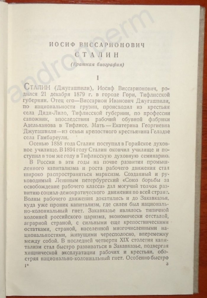Иосиф Виссарионович Сталин (краткая биография).