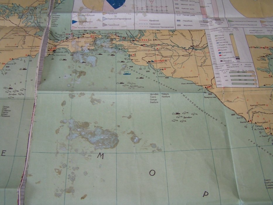 Схематическая карта рыбной промышленности Черного моря.