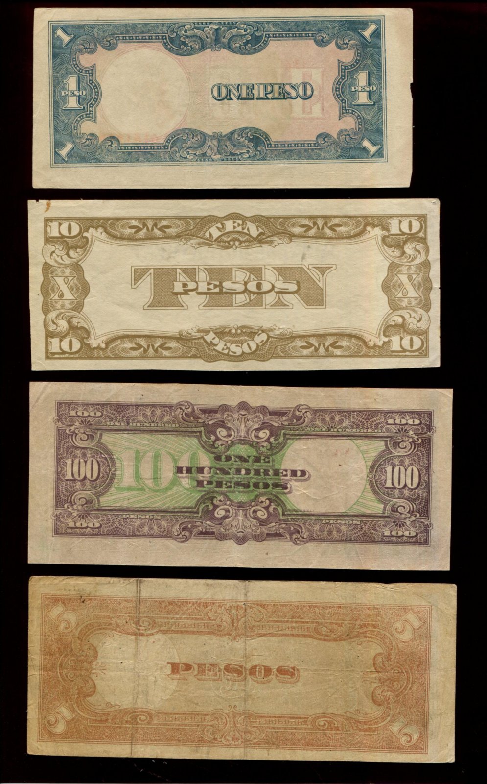 Набор банкнот. Филлипины Японская оккупация (4 шт.) 1942 - 1944 гг.