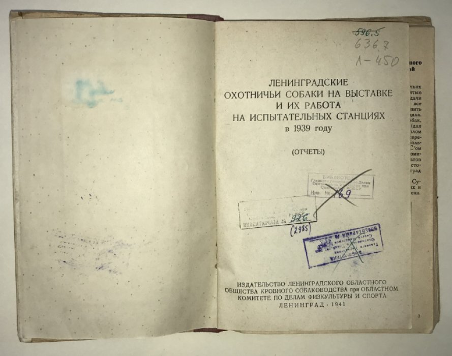 Ленинградские охотничьи собаки на выставке и их работа на испытательных станциях в 1939 году.
