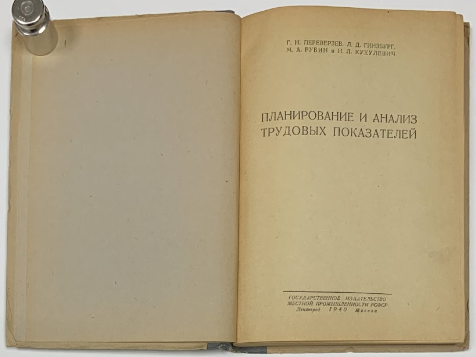 Переверзев Г.Н., Гинзбург Л.Д., Рубин М.А. Планирование и анализ трудовых показателей.