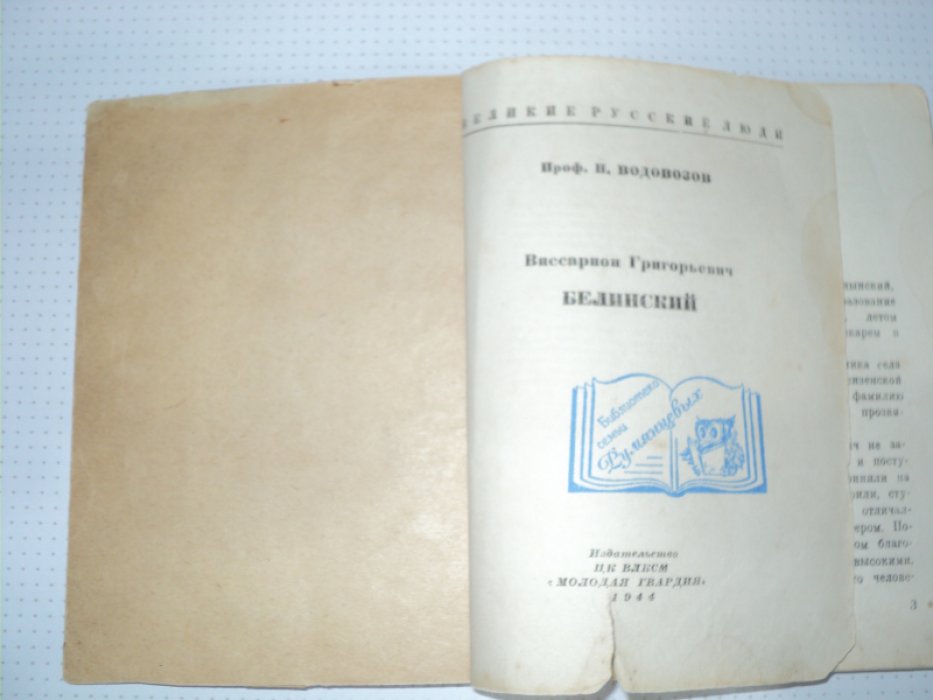 Водовозов Н. Белинский.