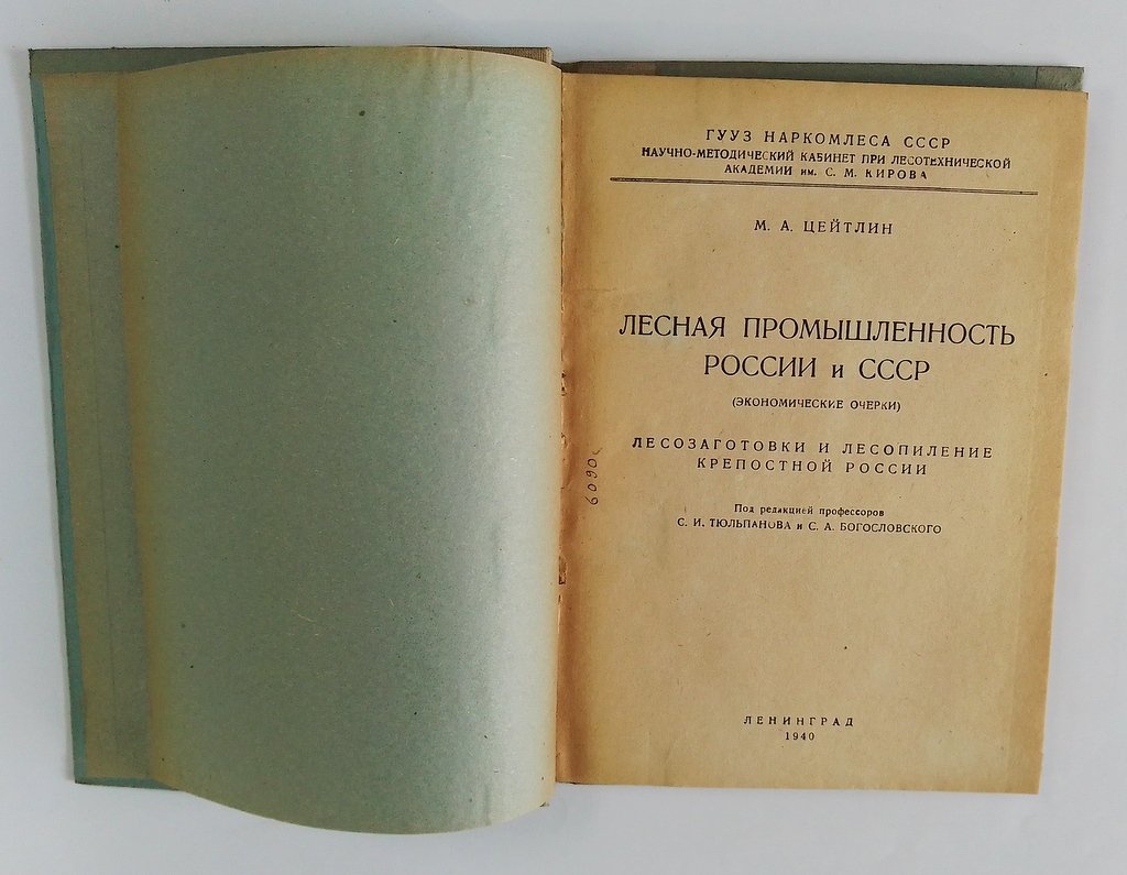 Цейтлин, М.А. Лесная промышленность России и СССР.