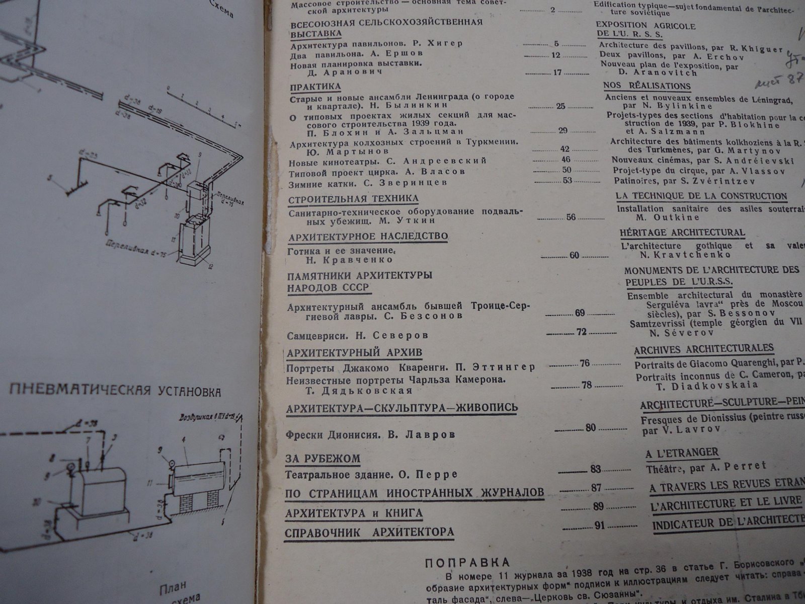 Архитектура СССР. Выпуск 2 февраль 1939 год. Орган Союза Советских Архитекторов.