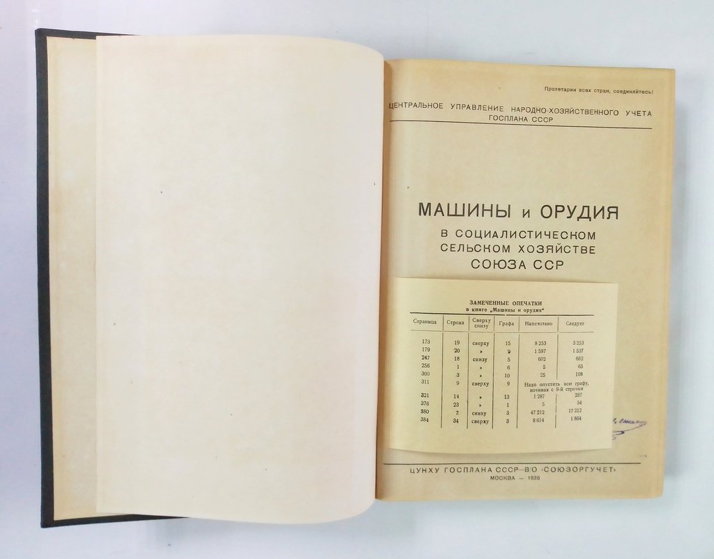 Машины и орудия в социалистическом сельском хозяйстве Союза ССР.