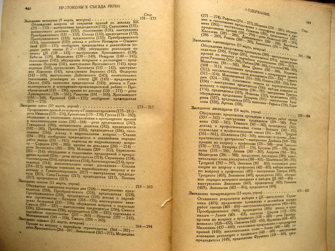 Протоколы X (десятого) съезда РКП(б). Март 1921 г.