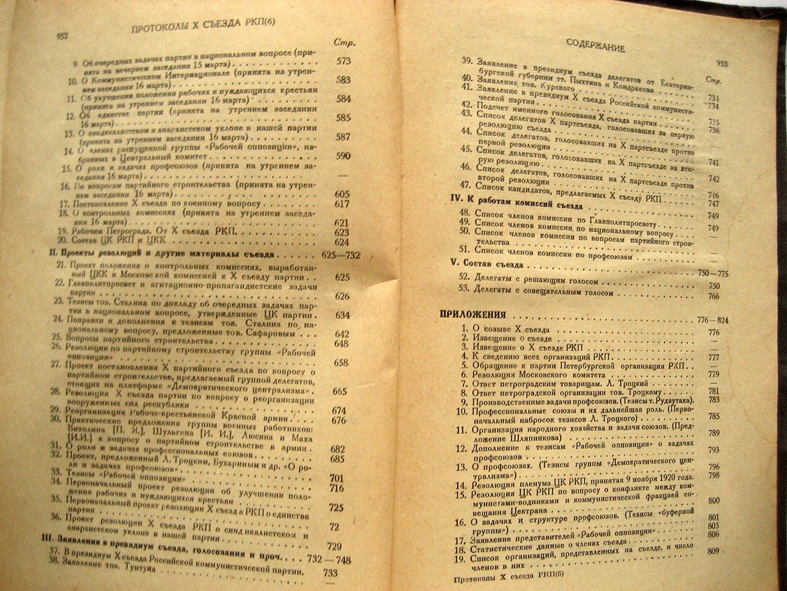 Протоколы X (десятого) съезда РКП(б). Март 1921 г.