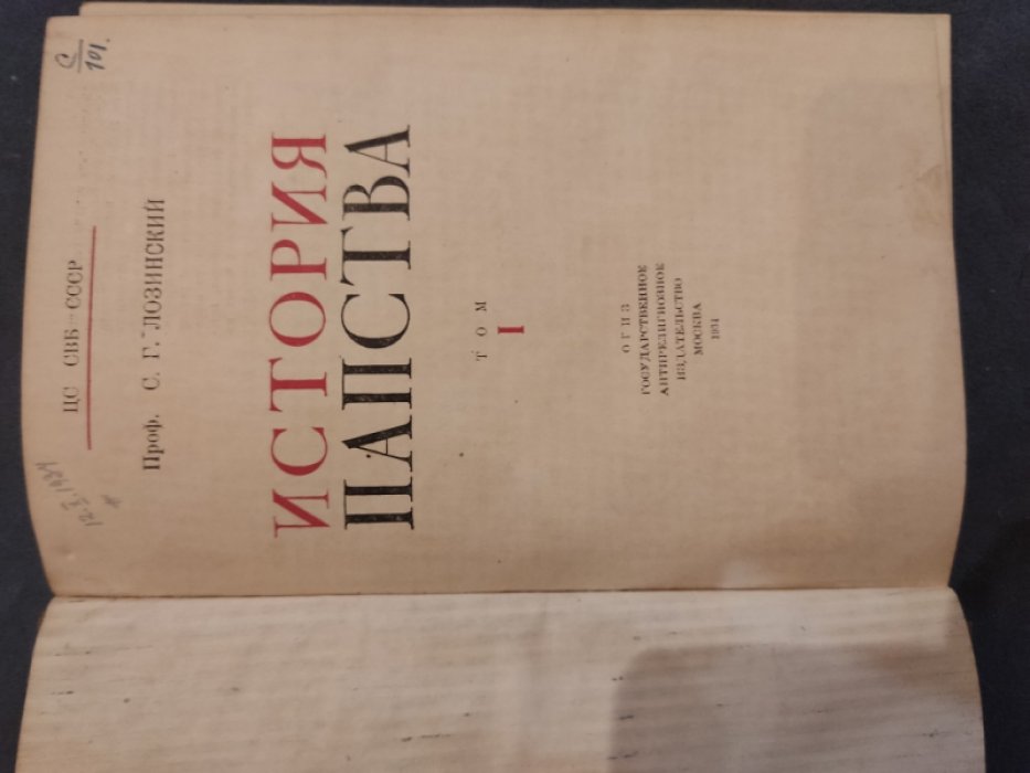 Лозинский С.Г. История папства. Том 1.