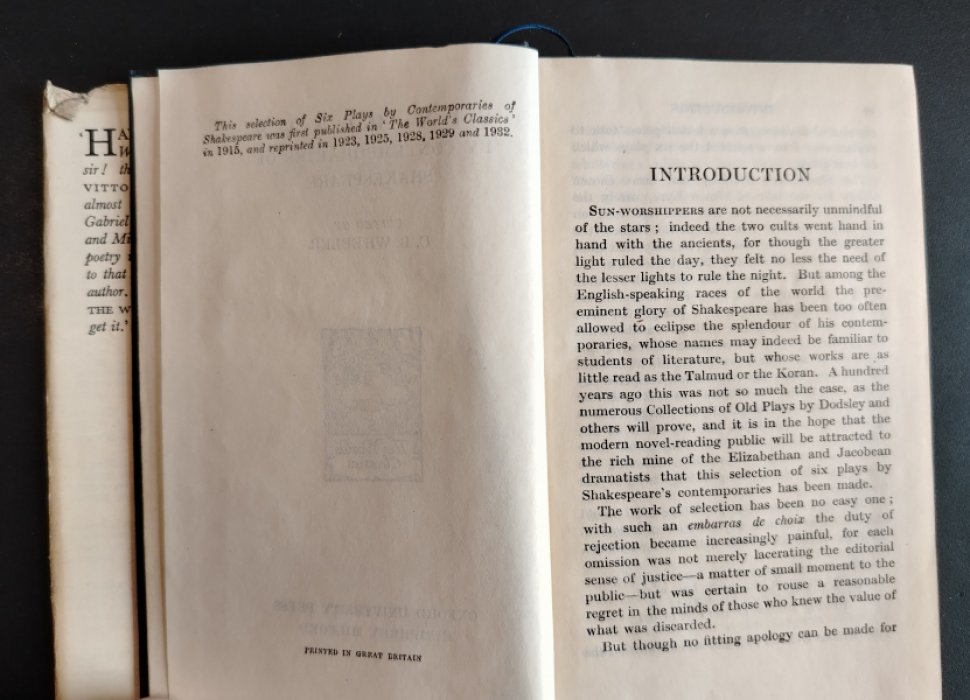 Шесть пьес современников Шекспира. На английском языке.