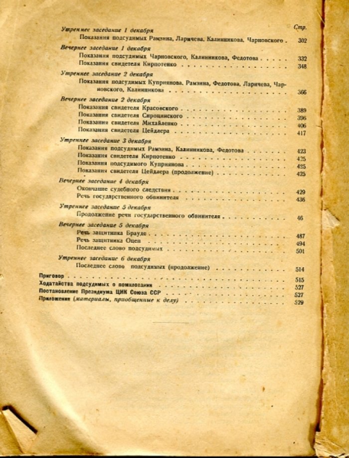 Процесс ``Промпартии``. (25 ноября - 7 декабря 1930 г.). Стенограмма судебного процесса и материалы, приобщенные к делу.