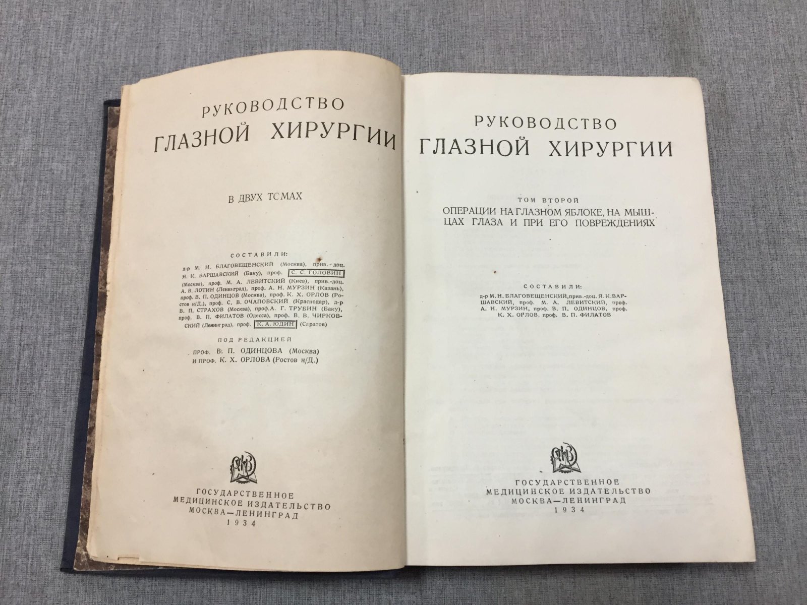 Одинцов Виктор, Орлов Константин. Руководство глазной хирургии. Том второй. Операции на глазном яблоке, на мышцах глаза и при его повреждениях