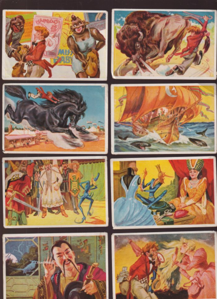 20 сигаретных карточек-вкладышей серии: `Marchen der Volker` (Народные сказки). и `Gestalten der Weltgeschichte`. (Образы мировой истории).