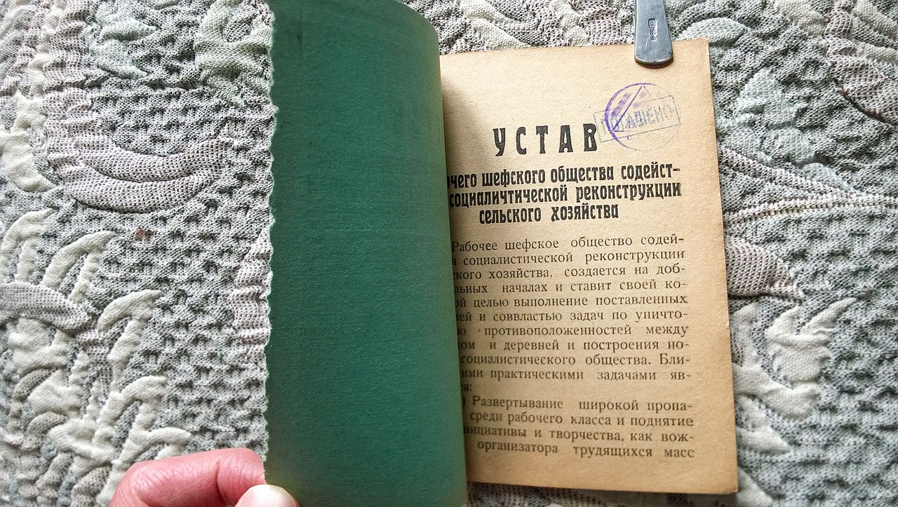 Устав Рабочего шефского общества содействия социалистической реконструкции сельского хозяйства.