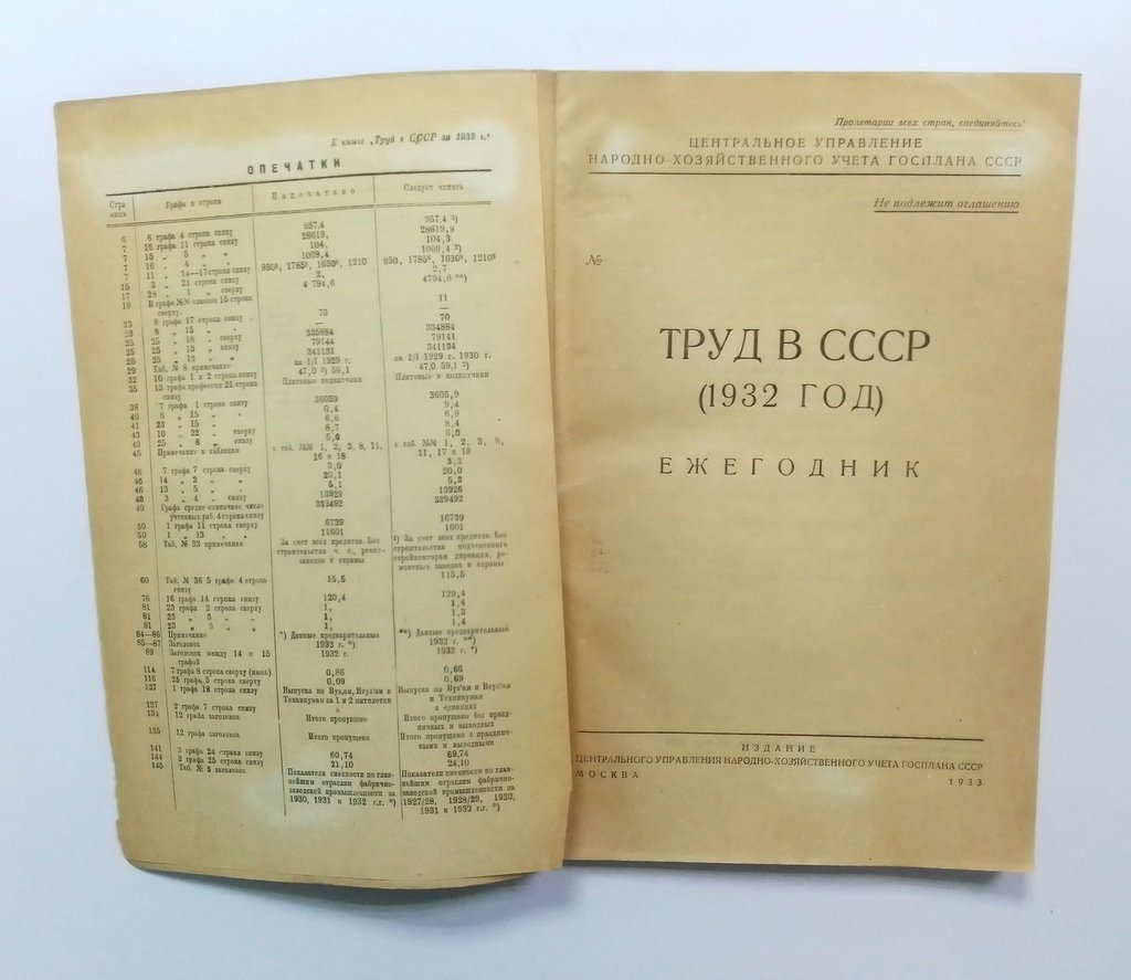 Труд в СССР 1932 г.