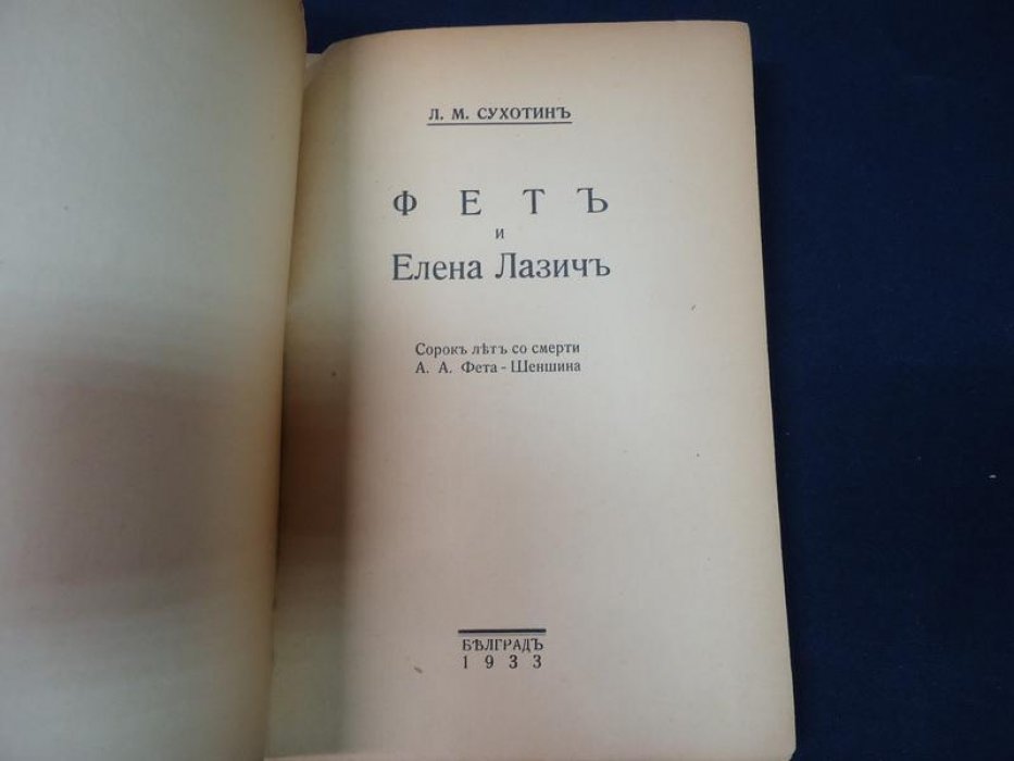 Сухотин Л. М. Фет и Елена Лазич.