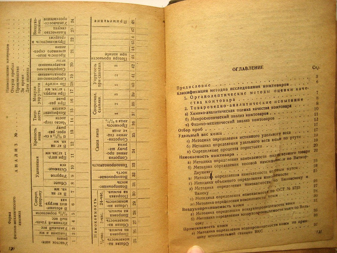 Овечкис Е. Методы физико-механического анализа кожтоваров.