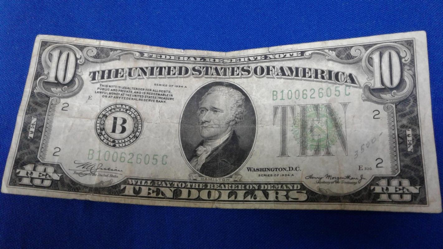 Бона. 10 долларов 1934 г. США.