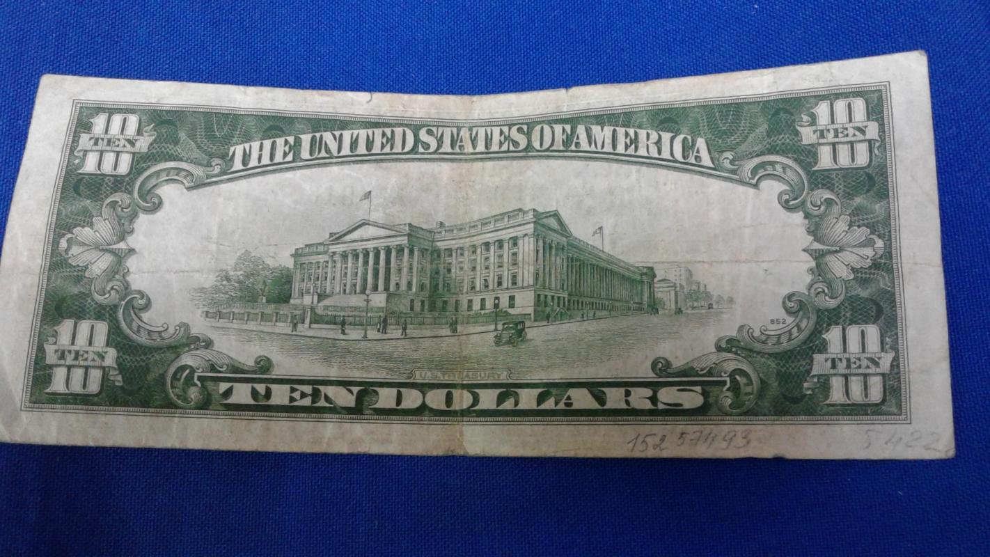 Бона. 10 долларов 1934 г. США.
