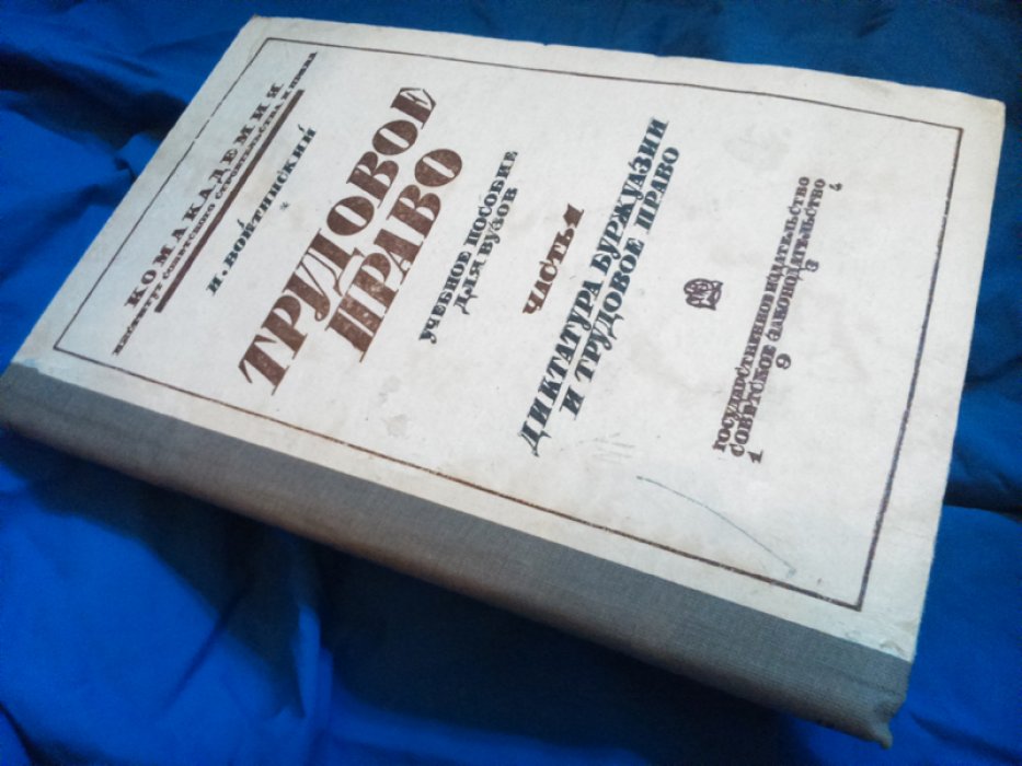 Войтинский И. Трудовое право. Часть 1. Диктатура буржуазии и трудовое право.