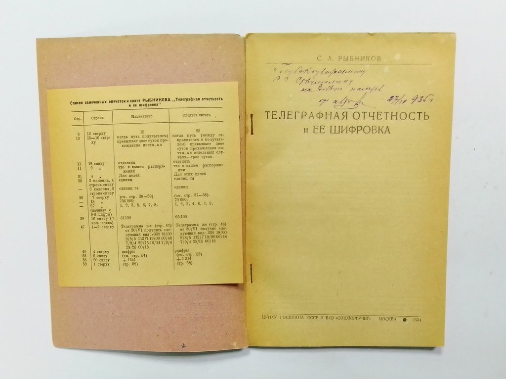 Рыбников, С.А. Телеграфная отчетность и ее шифровка.