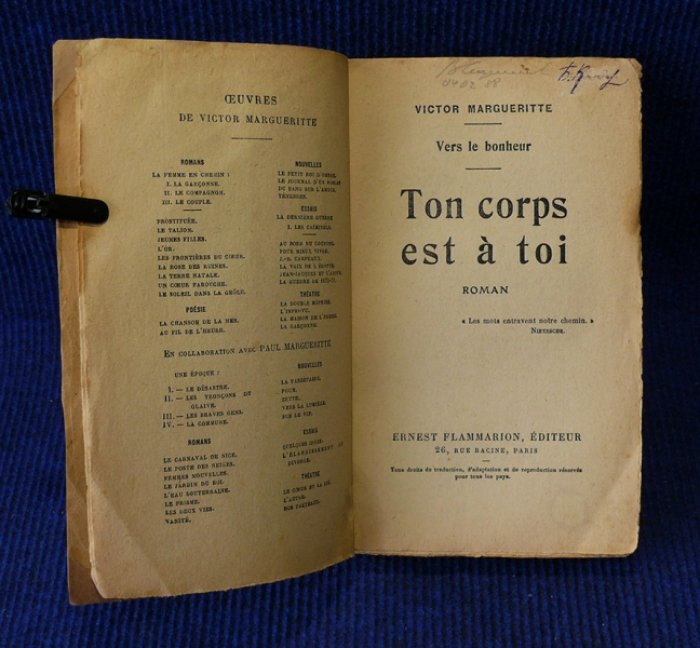 Margueritte Victor. Ton corps est a toi.