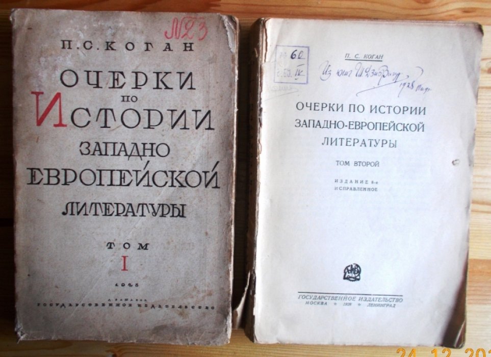 Коган П.С. Очерки по истории западно-европейской литературы. Т 1., Т 2.