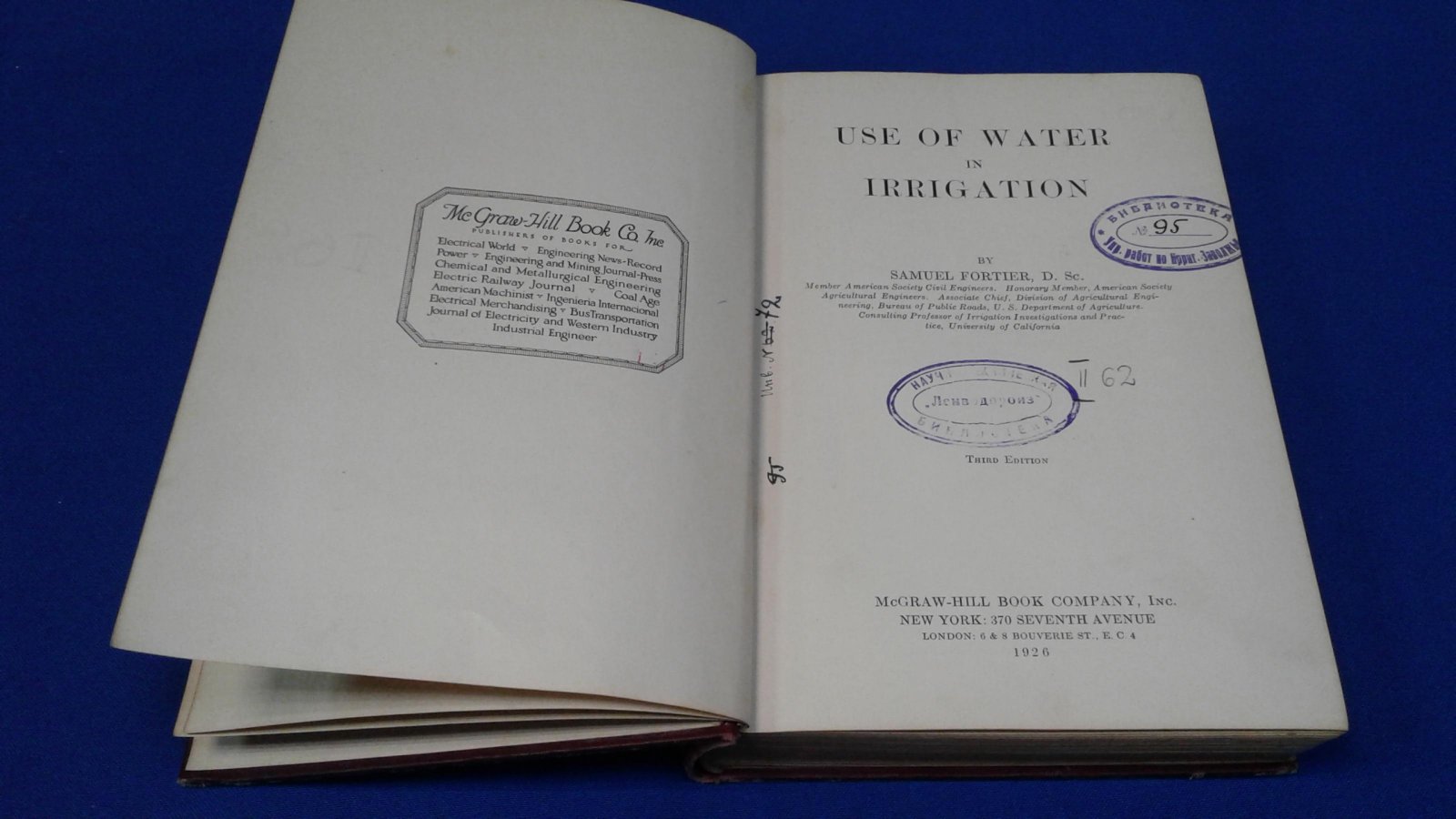 Fortier S.  Фортье С. Use of Water in Irrigation. Использование воды для орошения.