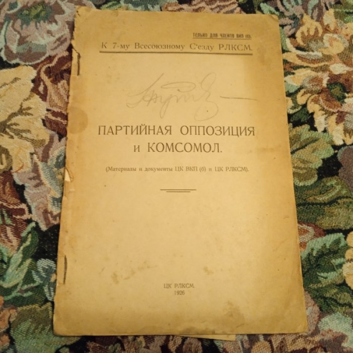 Партийная оппозиция и комсомол.