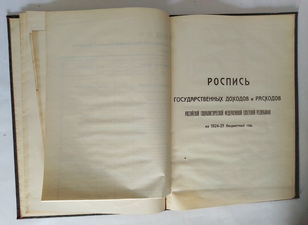 Роспись Государственных доходов и расходов Российской Социалистической Федеративной Советской Республики на 1924-1925 бюджетный год.