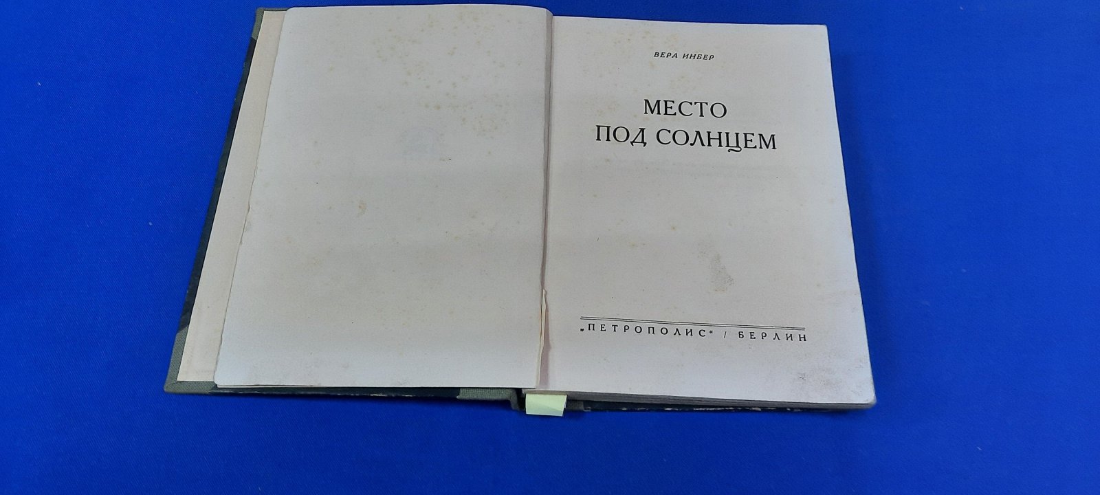 Инбер В. Место под солнцем.