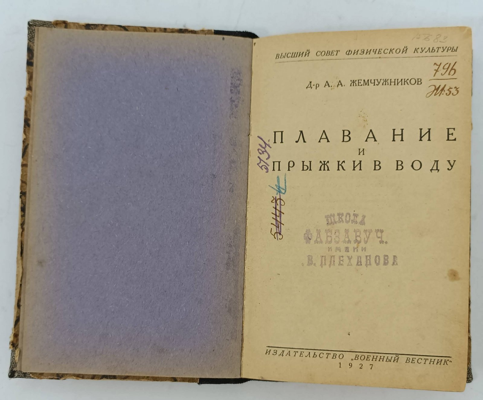 Жемчужников А.А. Плавание и прыжки в воду.